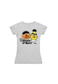 LOGOSHIRT® - New Girls T-Shirt Sesame St. - Ernie & Bert - Ha - grey-melange