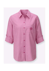 Witt - Longbluse - fuchsia-weiß-kariert