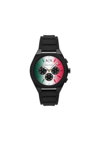ARMANI EXCHANGE - Armani Exchange Herrenuhr Chronograph Silikon schwarz, AX4173 - Schwarz
