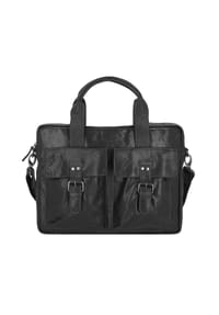 PRIDE AND SOUL - Aktentasche Leder 40 cm Laptopfach - schwarz
