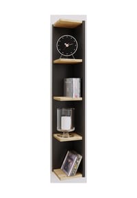 VCM. - Holzregal stehend | platzsparendes Regal | Maße: H. 97 x B. 15 x T. 17 cm | Elegantes Regal stehend | Aufbewahrungsregal | Bücherregal - Honsa - Anthrazit / Honig-Eiche