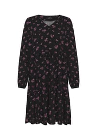 zero - Stufenkleid mit Aufdruck - Black/Pink