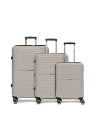 Stratic Shine - Shine 4 Rollen Kofferset 3-teilig mit Dehnfalte - taupe