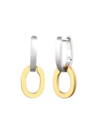 KUZZOÍ - Ohrringe Creole Bicolor 925 Sterling Silber - Zweifarbig