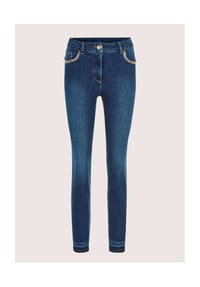 MADELEINE - Kurzgröße: Slim Fit Jeans mit Kettendetails - darkblue