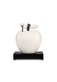 Goebel - Deko-Objekt Apfel "Hole in One" Studio 8 Art & Apple 28 cm weiß - weiß