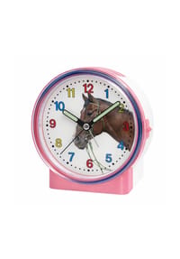 Atlanta by PARAGON - Kinderwecker ohne Ticken mit Pferde-Motiv - 2926/1 (Rosa) - Rosa