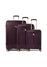 Polestream Paris - Paris 4 Rollen Kofferset 3-teilig mit Dehnfalte - amethyst metallic