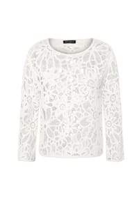 BETTY BARCLAY - Lochstrick-Pullover mit U-Boot-Ausschnitt - Gray Mist