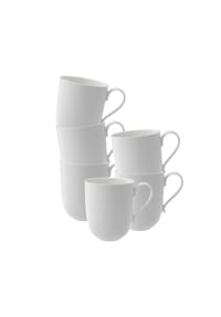 Villeroy & Boch Latte Macchiato Becher New Cottage Basic 370 ml 6er Set weiß - NEW COTTAGE - weiß