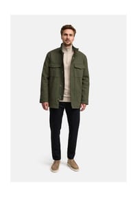 JEFF - Mantel JFAntoine twill coat - Black