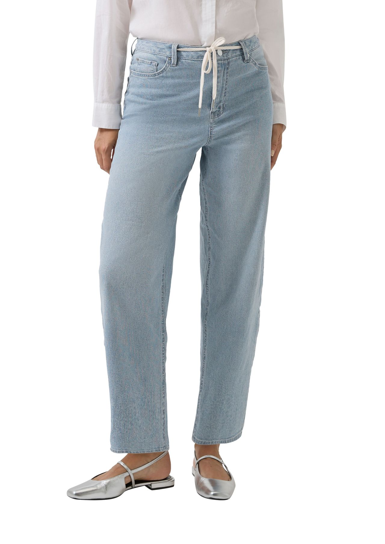 S.Oliver Red Label Jeanshose, Tunnelzug, FüR Damen, Blau|Weiß, 44