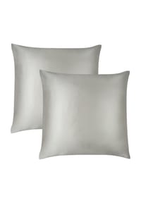 Aspero® - 2x Seiden Kissenbezüge 80x80 cm Enna - Anthrazit