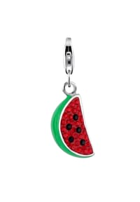 Nenalina - Charm Melone Emaille 925 Sterling Silber, Mit Kristallen Von Swarovski® - Silber