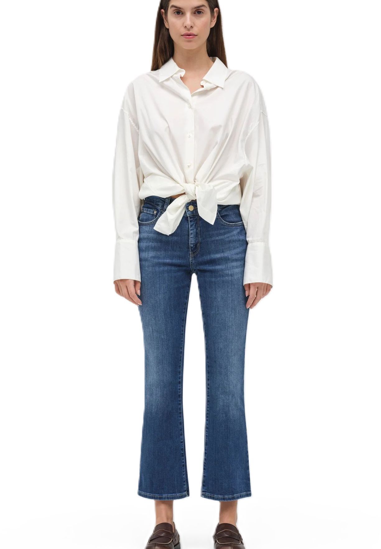 MAC Jeanshose, Five-Pocket, Logo-Stickerei, FüR Damen, Blau, 42/27