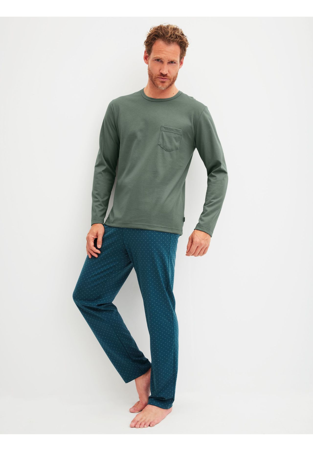 Calida Schlafanzug, Lang, FüR Herren, GrüN, L