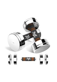 HOME FITNESS CODE - Verstellbares Kurzhantel-Set 2×5 kg, Schraubverschluss, Ganzkörpertraining Zuhause - silber