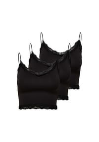 ONLY® - Damen Cropped-Top 3er Pack - ONLVICKY LACE SEAMLESS CROPPED TOP, Trägertop, Spitze - Beige