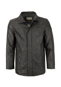 redpoint - Herren Lederjacke Longjacke Ziegenleder schwarz - schwarz