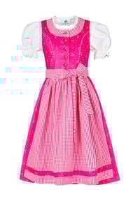 Isar Trachten - Dirndl, Puffärmel, Spitzenbordüren, für Kinder - PINK