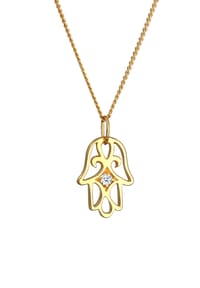 elli. DIAMONDS Halskette Hand Der Fatima Diamant (0.03 Ct.) 585 Gelbgold Bild 1
