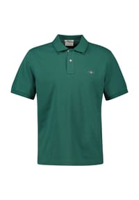 GANT - Herren Poloshirt - REGULAR SHIELD, Kurzarm, Knopfleiste, Pique, Stickerei - Anthrazit