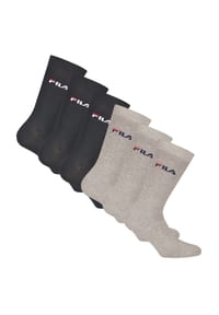 FILA - Unisex Socken, 6er Pack - Crew Socks, Strümpfe, Street, Sport (2x 3 Paar) - Blau