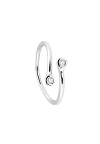 MONCARA - Damen Ring, 375er Weißgold, 2 Diamanten zus. ca. 0,05 Karat - Weißgold