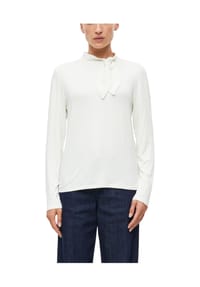 s.Oliver BLACK LABEL - Langarmshirt, Stehkragen, für Damen - 0200 WHITE