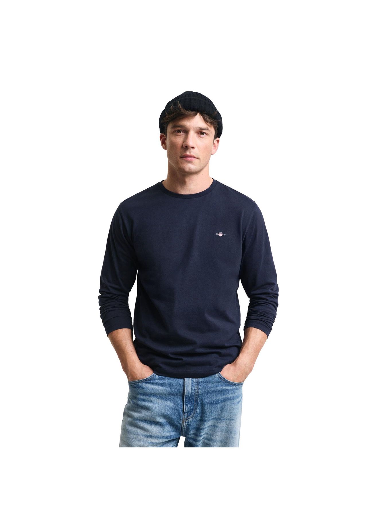 Gant Longsleeve Langarmshirt Shield, Blau, L