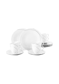 Seltmann Weiden Kaffee-Set "Trio Highline", 18-teilig - Trio Highline - WEISS/GRAU