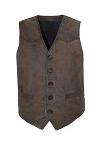 MADDOX - Herren Lederweste Lammnubuk Leder dunkelbraun - dunkelbraun