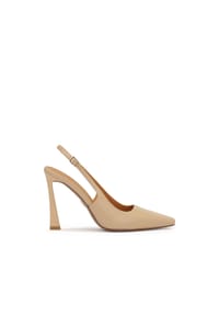 Kazar - Beigefarbene Pumps mit einem einzigartigen Absatz - Beige