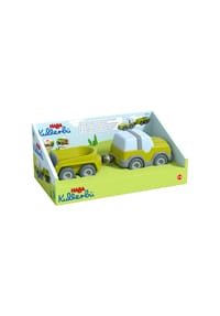 HABA - Spielzeug-Traktor Kullerbü – Geländewagen mit Anhänger - 