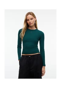 TOMMY Jeans - Langarmshirt, Rippstruktur, für Damen - 0D4  PINK
