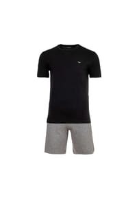 EMPORIO ARMANI - Herren Schlafanzug, kurz - ENDURANCE, Short Pyjama Set, Stretch Cotton - Schwarz/Grau