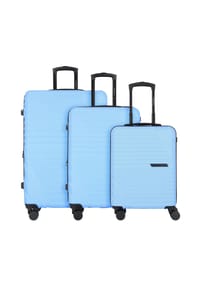 cocoono Larnaka - Larnaka 4 Rollen Kofferset 3-teilig mit Dehnfalte - blau
