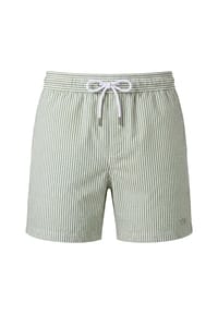 Vercate - Badeshorts, Seersucker, grün gestreift - Braun