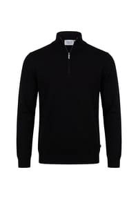 Vercate - Half Zip Pullover, Kaschmirmischung, schwarz - Schwarz
