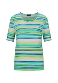 GOLDNER - Shirt - türkis / hellgrün / weiß