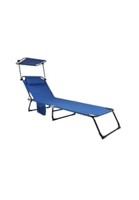 VCM. Sonnenliege klappbar | Maße ca. L. 185 x H. 24 x B. 55 cm | leicht und kompakt | Liegestuhl mit verstellbarem Sonnendach - Bindox L - VCM Bindox - Blau