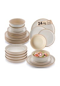 SÄNGER Steingut Geschirrserie Rio Creme - Rio Creme - Creme - Pastaschalen Set Rio Creme 6 teilig