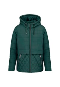 GOLDNER - Kurzgröße:  Steppjacke mit Kapuze - dunkelgrün