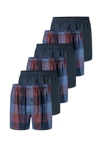 SCHIESSER - Boxershorts 6er Pack Web - Blau / petrol
