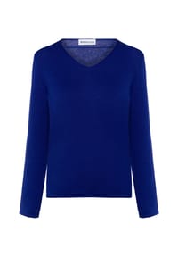 MANGUUN - Pullover, V-Ausschnitt, für Damen - BLAU/CLEMATIS BLUE