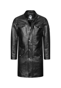 Rock Creek - Ledermantel Jacke - Schwarz
