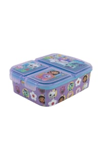 COFI - Gabby´s Dollhouse Kinder Brotdose – Lunchbox mit 3 Fächern & tollem - Lila 6,7x16,5x19,5 cm