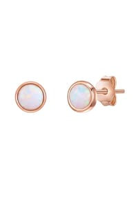 GLANZSTÜCKE MÜNCHEN - Damen Ohrringe aus 925/- Sterling Silber in Roségold mit Opal (synth.) - roségold