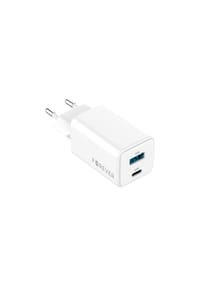 COFI - Forever TC-08 GaN Schnellladegerät 45W mit USB-C und USB-A – Weiß - Natur 6 x 4 x 3 cm