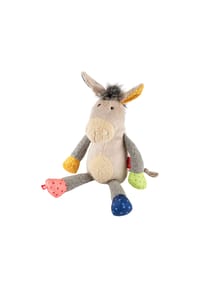 sigikid® - Kuscheltier Esel Patchwork Sweety grau ,  für Babys und Kinder - beige/mehrfarbig